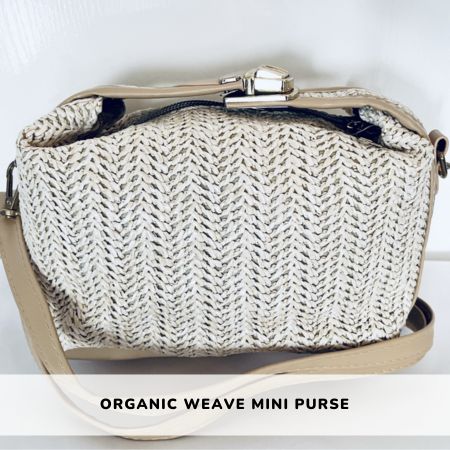 Bohemia ecofriendly purse fashion Ecoluxe woven small beige off white