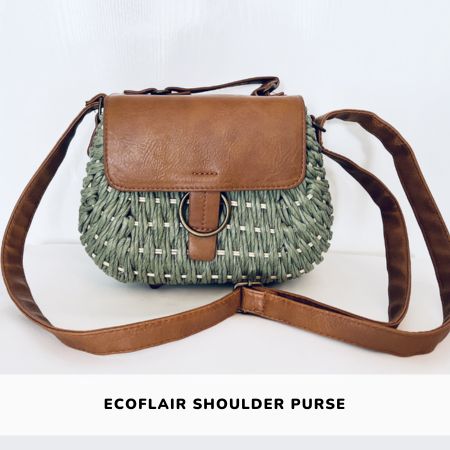 Bohemia ecofriendly purse fashion Ecoluxe woven natural fibre green